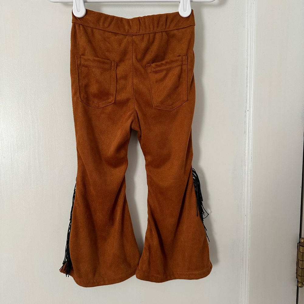 Fringe Southwest Style Flare Pants in Sienna Brown, so soft Bailey’s Blossoms 2T - Picture 5 of 8
